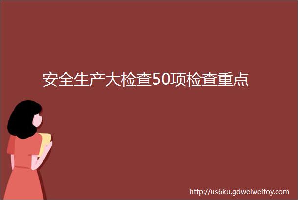 安全生产大检查50项检查重点